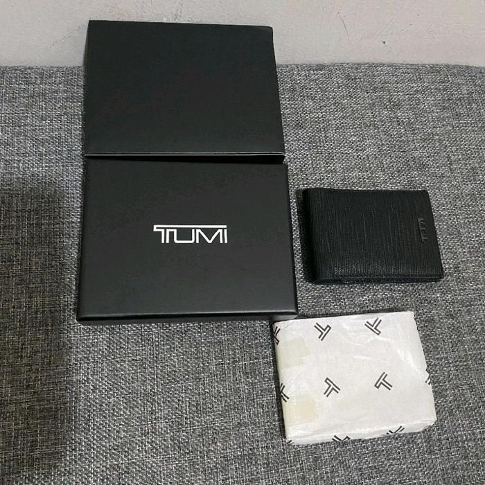 Tumi Bifold Card Case Leather Black / Dompet Kartu Dijamin Original