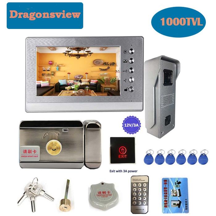 Dragonsview 7 Inch Video Intercom Doorbell with Camera Video Door