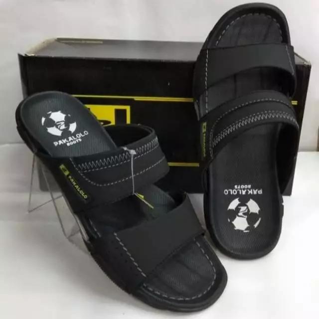 (DISKON)Sandal kulit Asli Pakalolo N2353 Hitam original Sandal kulit casual sandal kulit pria