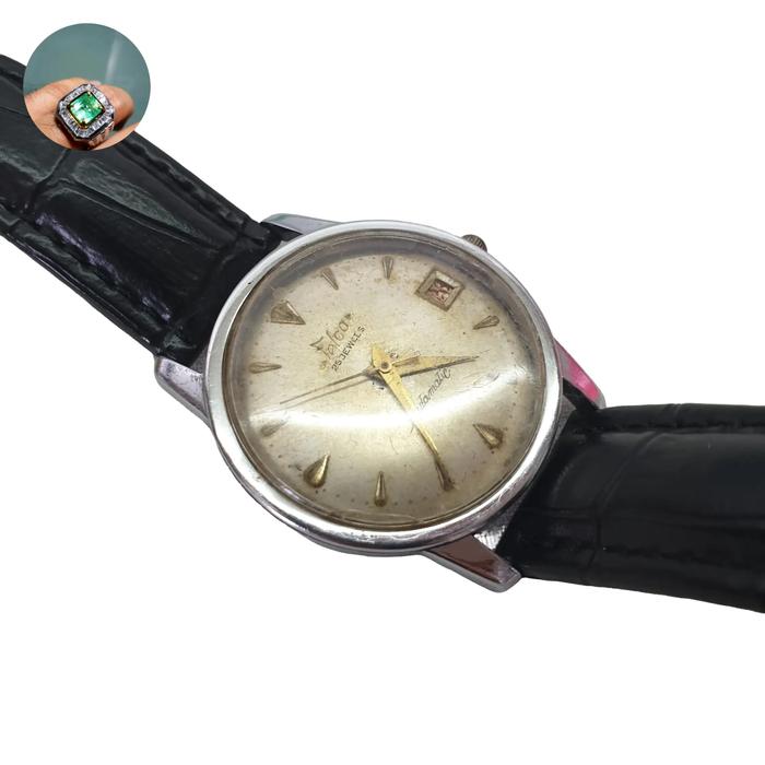 Arloji Jam Vintage FELCA Incabloc 25 jewels Automatic dengan penunjuk tanggal buatan Swiss