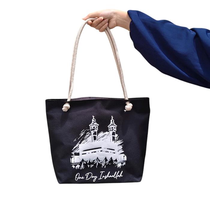 Totebag ka'bah Totebag Wanita Tas Perempuan Totebag Kekinian Motif Terbaru Tas Sekolah Tas Kuliah Ta