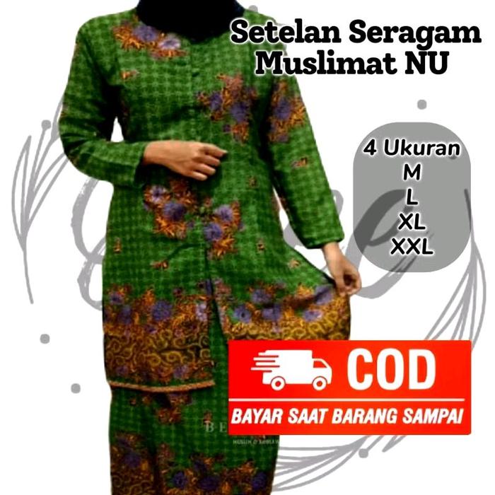Seragam Pengajian Muslimat NU Bahan Semi Silk M-XXL / Baju Setelan Rok Wanita || One Set Premium Kil