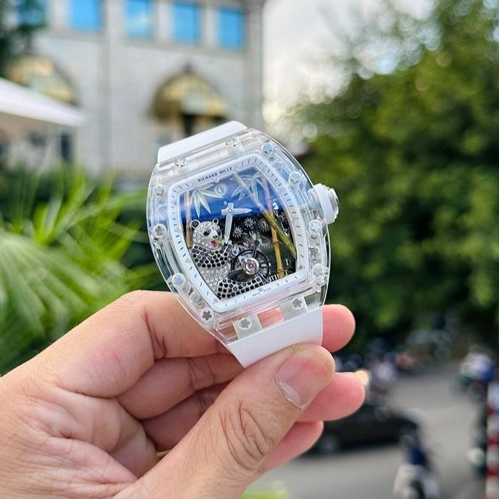 RM26-01 JAM TANGAN TOURBILLON SHAPIRE SWISS PANDA INSPIRED TRANSPARANT JAM TANGAN RM 26 TOURBILLON S