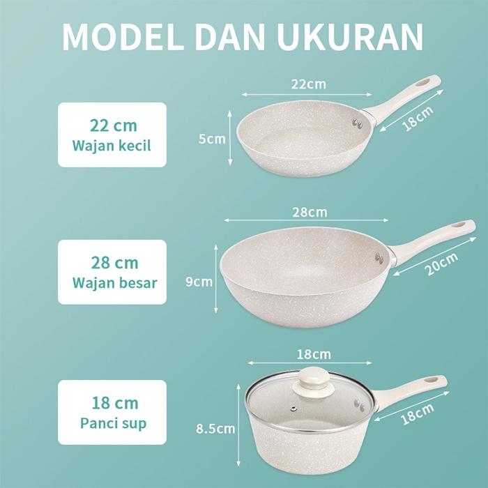 GM Bear Panci Keramik Wok Pan 28cm 2016 - Luversa Panci Ceramic