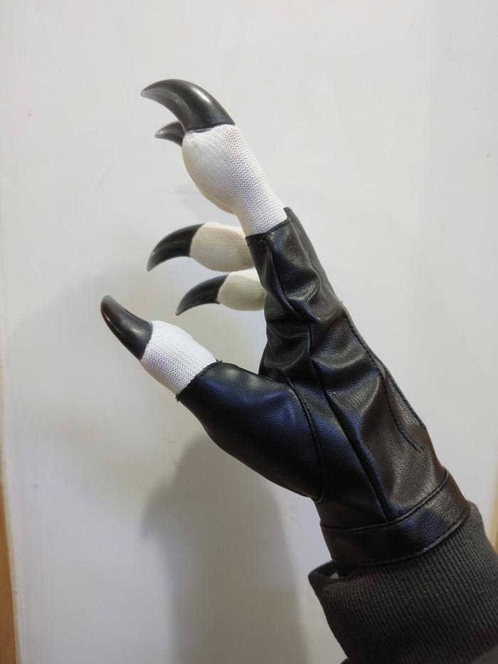 Furry Gloves Kig Fursuit Paws Kigurumi Cosplay Plush Gloves  Handwear Summer Gloves Claw Black White