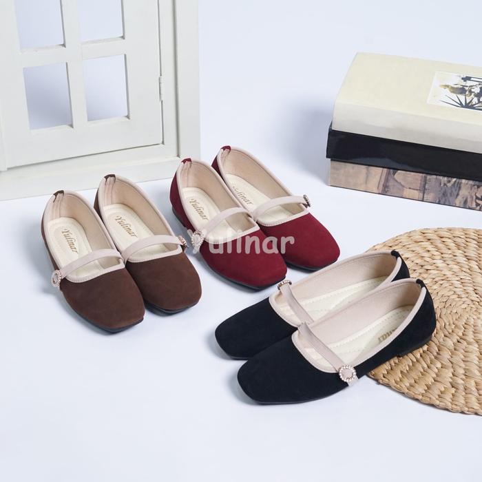 DALILLAN  OFFICIAL -sepatu balet flatshoes wanita korea vita platfrom full busa sol karet/ balet wan