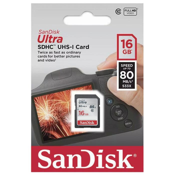 Memori Kamera Memory Kamera Memory SDHC Sandisk CL10 UHS-1 16GB 80Mb/s