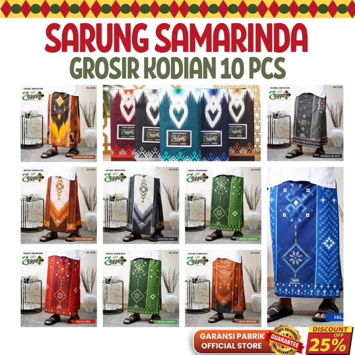 Sarung Samarinda Original 10 Pcs Kodian Murah Asli Motif