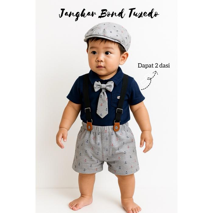 Baju setelan jumper celana topi suspender pergi fashion anak Baby At Work JANGKAR mr john captain gr