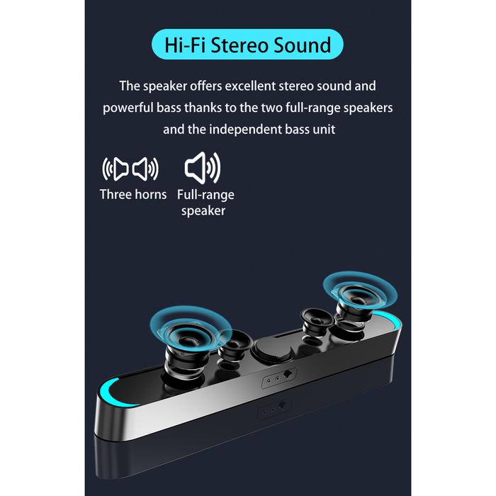 LED Soundbar TV Altavoz Speaker Bluetooth Home Theater Barra De