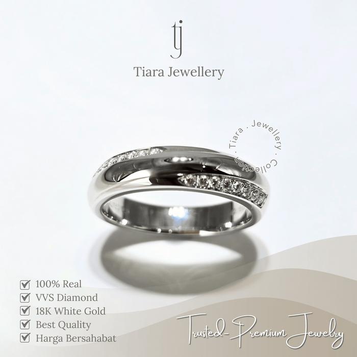 Tiara Jewellery - Women VVS Diamond Proposal Simple Wedding Ring [WL91] / Cincin Wanita Berlian Asli