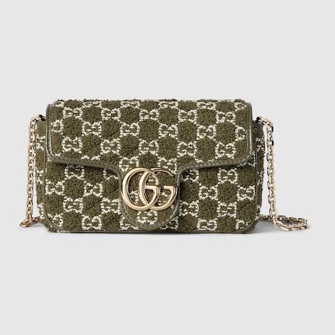 Tas messenger,Tas Premium Wanita,GG Marmont mini shoulder bag,green