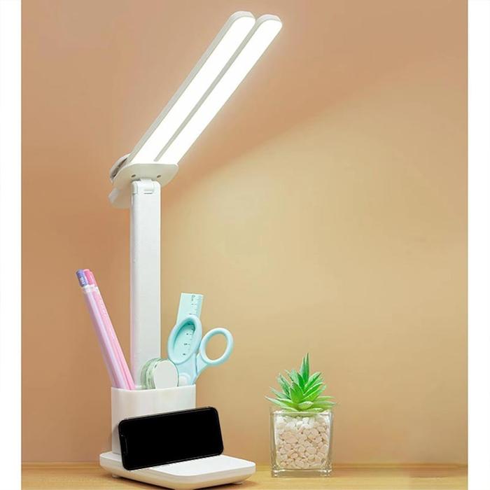 Lampu Meja Belajar LED Lipat Multifungsi Touch Swtich 3in1 Led Lipat Rechargeable Multifungsi dua Ke