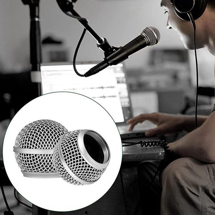2Pcs Microphone Grille Replacement Mic Microphone Head Grill Head