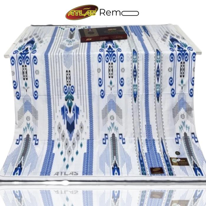 Sarung Atlas Idaman 555 Harmoni Kembang Motif BHS New JLC SIF GSG no 1 Hitam Putih Sarung Muslim Pri