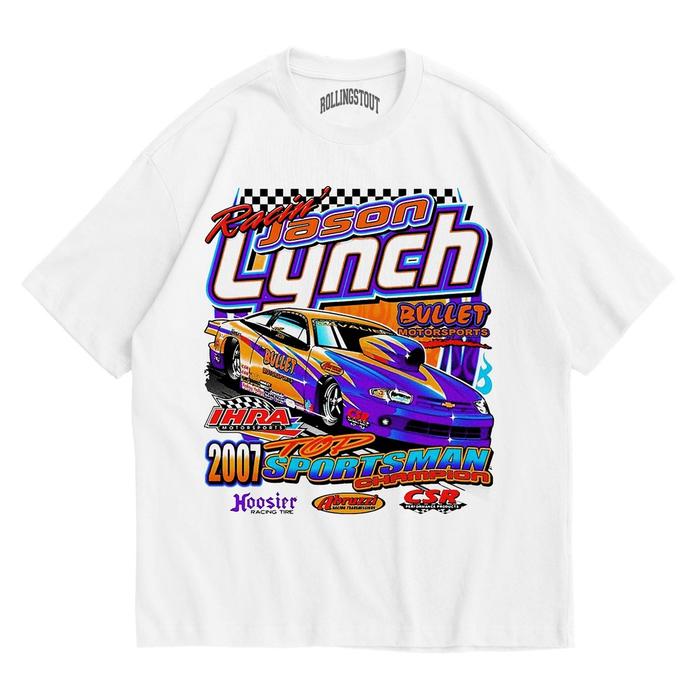 Rollingstout - KAOS VINTAGE NASCAR RUMBLE White | T-SHIRT RACING CAR | KAOS MOBIL BALAP NASCAR
