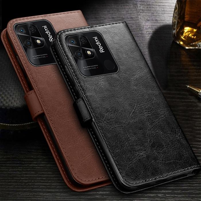 For Redmi 10C Case Book Wallet Magnetic Stand Flip Leather Coque On