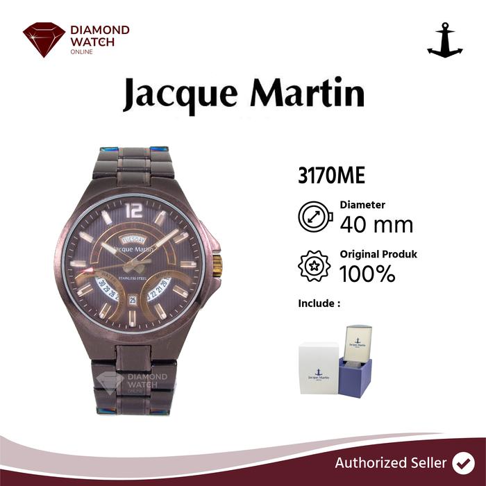 Jacque Martin 40 mm / 9,7mm Ungu Rose Gold Stainless Steel Strap 3170ME
