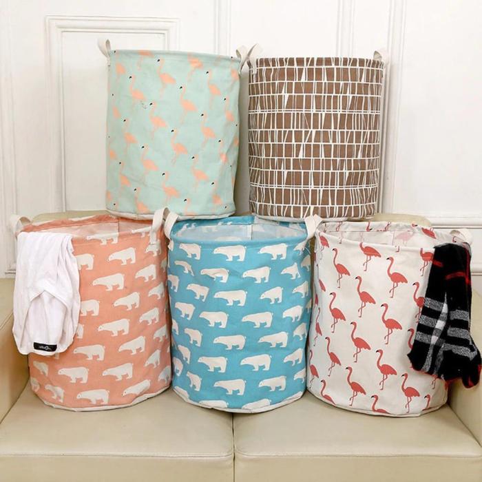 WM Keranjang Baju Kotor Laundry Bag Canvas Tempat Mainan Storage Box
