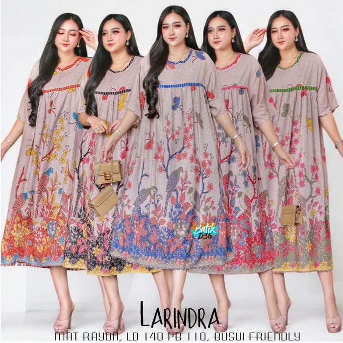 (Aleha) Pakaian Wanita Baju Tidur Daster Batik Klok Payung |Semi Jumbo Manuka Non Busui Freindly LD 