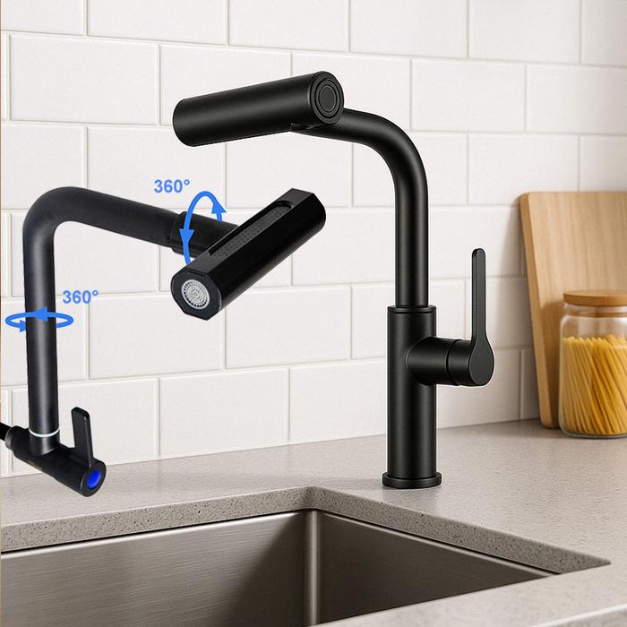 Keran Air Cuci Piring/Kran Angsa Fleksibel Dapur/Kran Wastafel/Kran Air Tembok/Kran Shower 4 Inci 1