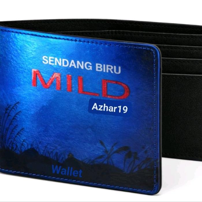 Dompet Pria Distro Original Logo Sendang Mil Dari Bahan Kulit Warna Biru Bagus untuk Gaya Anda