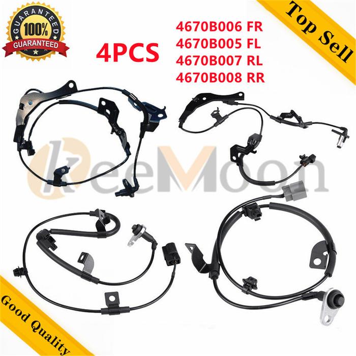 4pcs Front Rear ABS Sensor Kit 4670B005 4670B006 4670B007 4670B008