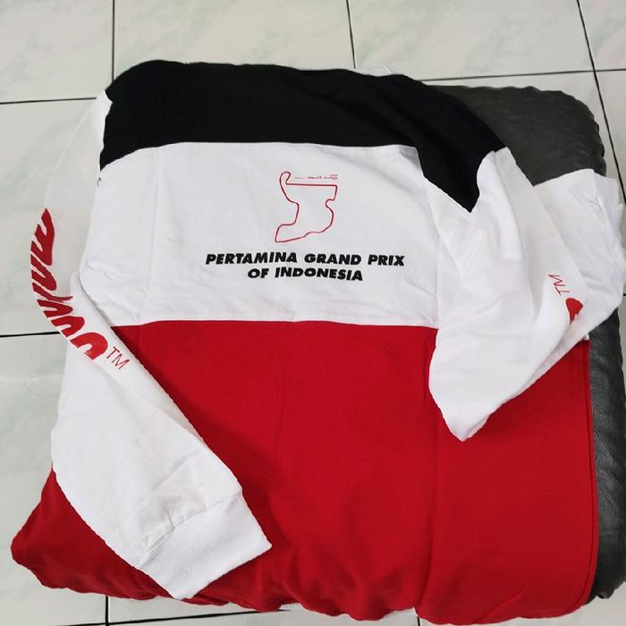 Pertamina Sweater MotoGP Mandalika Official Grand Prix Indonesia Merah Putih Hitam