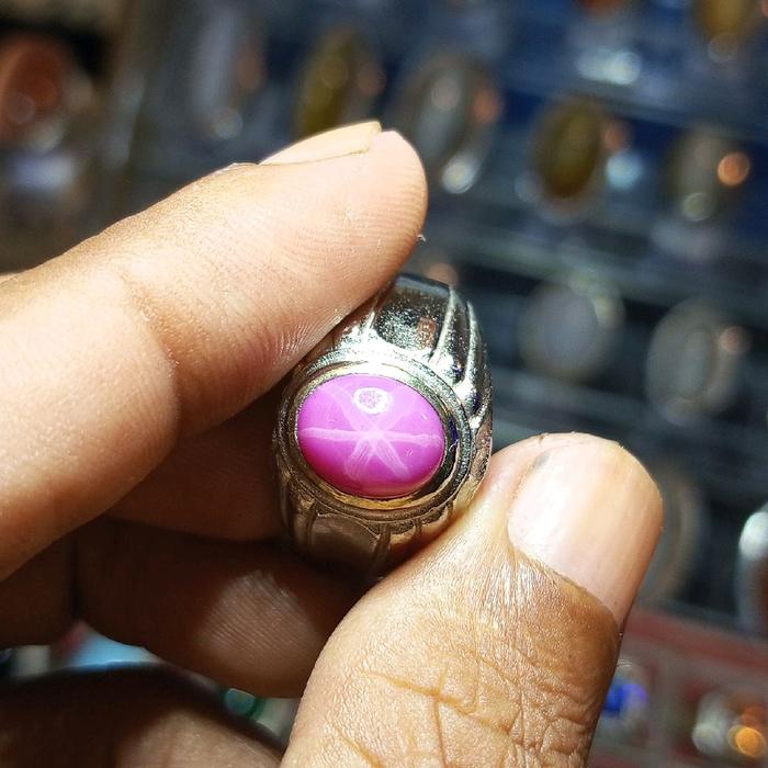 Batu cincin Amerika star pink