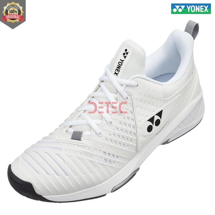 NEW YONEX POWER CUSHION SONICAGE 3 WIDE SEPATU TENIS - WHITE BLACK ORI