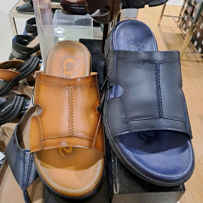 sandal pria kulit crocodile sol karet