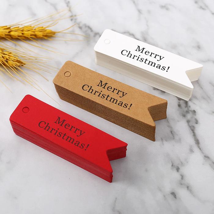 100Pcs/Set Merry Christmas Tag Party Labels Kraft Paper Tags Gift Listing Card DIY Decoration Packag