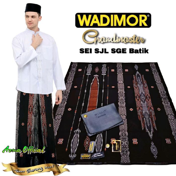 Sarung Wadimor Grandmaster SEI SGE SJL Jacquard Full Songket Timbul Motif Hitam Terbaru