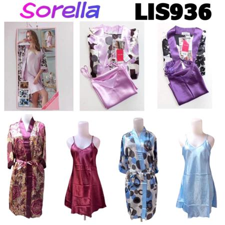 LIS936 lingerie + kimono satin mewah sorella