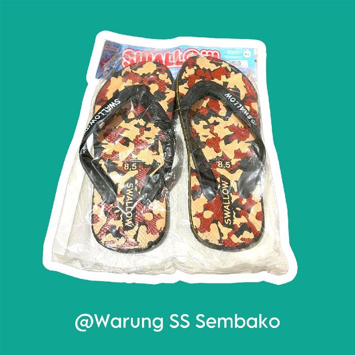 Sandal Sendal Jepit Karet Swallow Model Army ukuran Anak Kecil nomor 8,5 (Size 33-34)