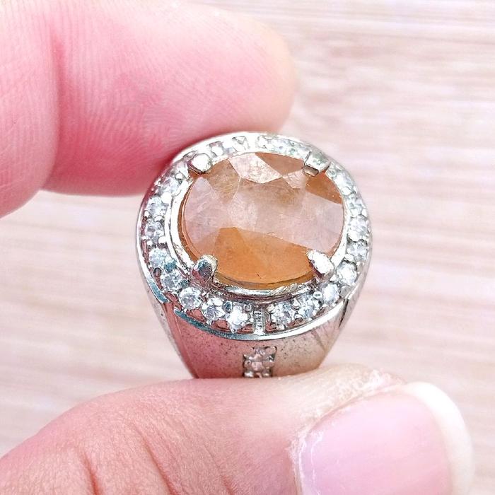 Cincin Batu Natural Yellow Sapphire / Safir Kuning Yakut Facet / Cutting