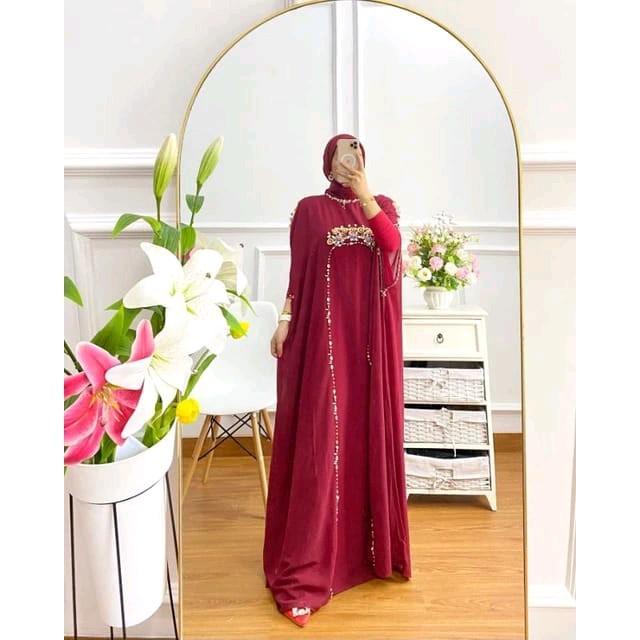Kaftan dahlia raya / kaftan lebaran keluarga remaja wanita seragam terbaru terlaris terlengkap terme