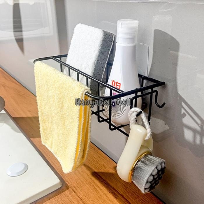 HBM Rak Sponge Tempel Dinding Wastafel Rak Sabun Cuci Piring Tempat Spon Sabun Rak Dapur Rak Spons W