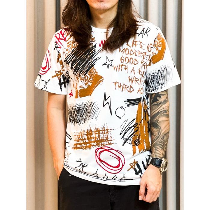 NRKY kaos distro full print lengan pendek baju kaos pria lengan pendek bahan katun