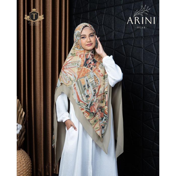 New THEWA - Hijab Khimar Arini Motif 2 Layer Kerudung Seruty Babydoll