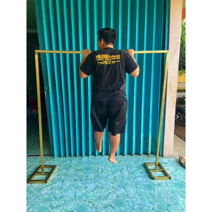 Safitiri Tiang Gawang Dekorasi Backdrop Besi Adjust / Tiang Besi 3X3 4X4 3X 5 Adjust Kaki Lepas
