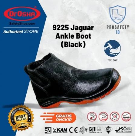 Dr OSHA Jaguar 9225 S1 Safety Shoes Ankle Boot with Zipper - Black