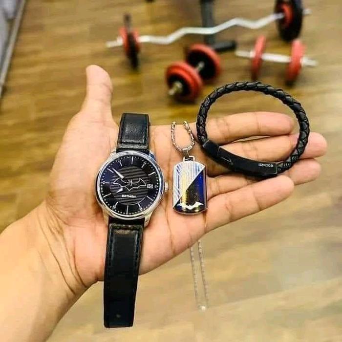 Batman Pendant Series. Kalung, Gelang, Jam Tangan dg sisi batu germanium yg memberikan efek kesehata