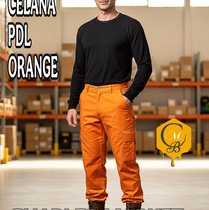 CELANA PDL ORANGE Β - CELANA ORANGE REGULER - CELANA PDL PRIA Polos Panjang Keren Pria Formal Panjang