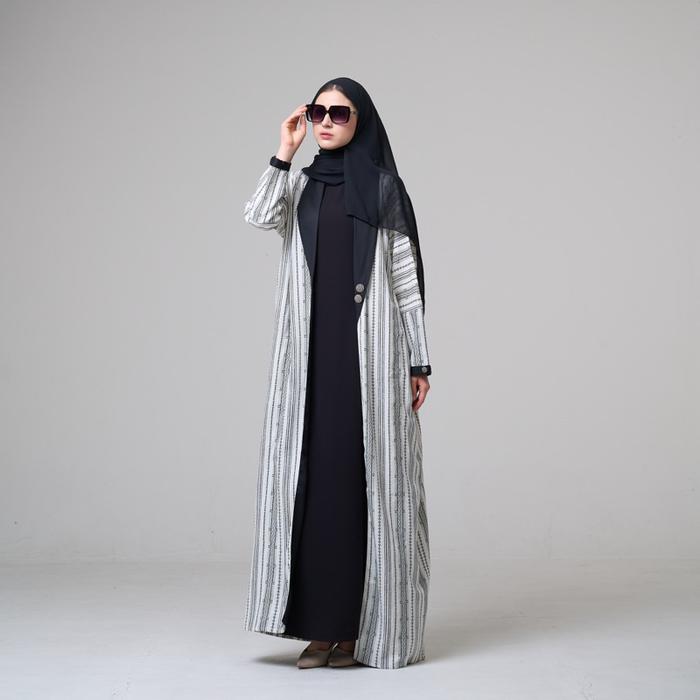 Dhila Abaya informasi Produk  Materila : LINEN SIZE : ALLSIZE LD : 125cm P.Baju : 145cm P.Tangan : 5