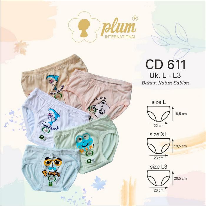 PREMIUM CD / Celana Dalam Anak PLUM 611