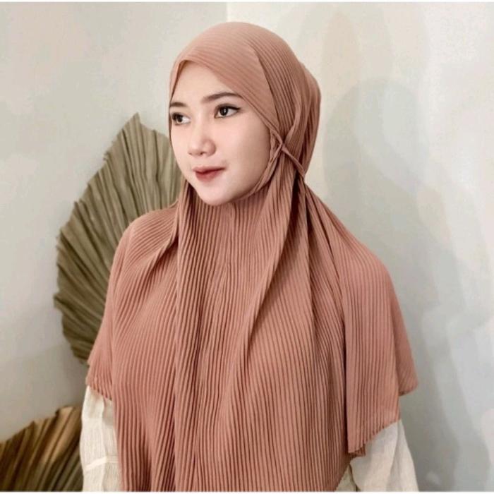 [JORDA Jumbo] Jilbab Instan Bergo Maryam Plisket Full Lidi Jumbo Premium Bergo Tali Plisket