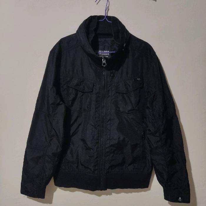 Jacket Bomber Buckaroo Black Bahan Satin Dualayer