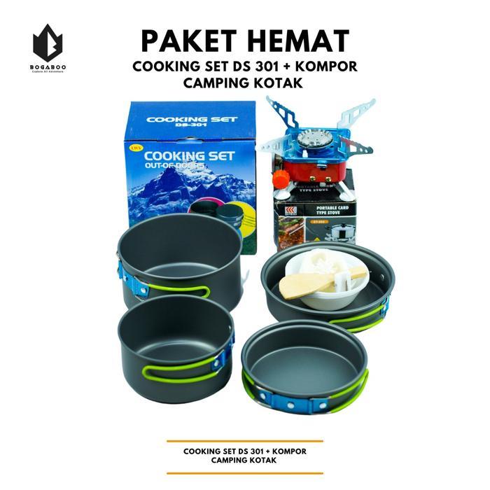 Eiger - Paket Hemat - Cooking Set DS 301 + Kompor Kotak - Nesting Cooking Set