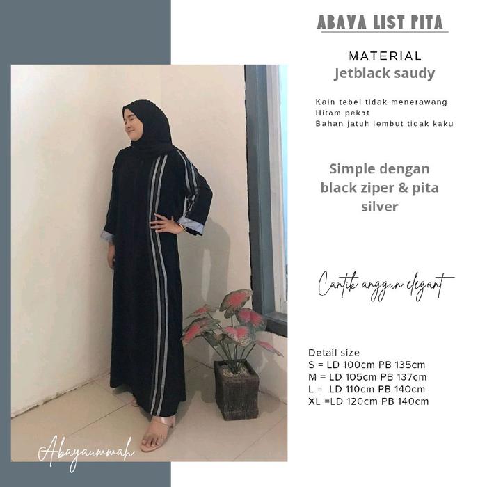 abaya ummah abaya simple ABAYA ZIPER LIST PITA abaya saudy